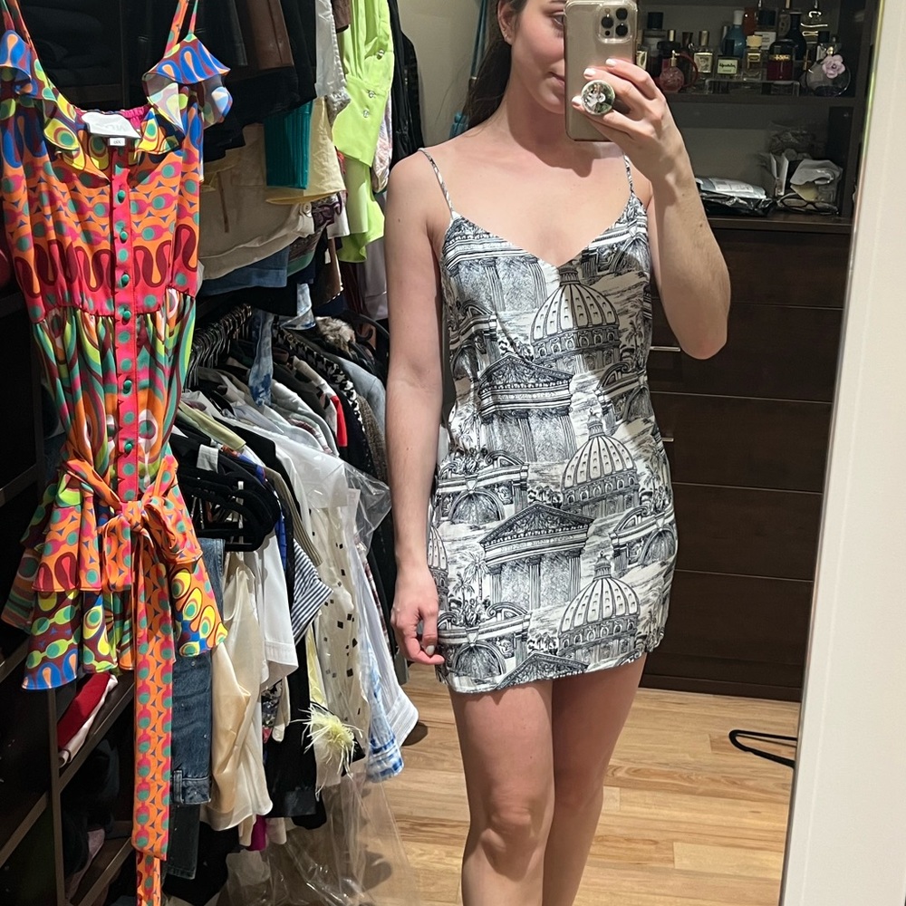 Printed Mini Shift Dress - image 3